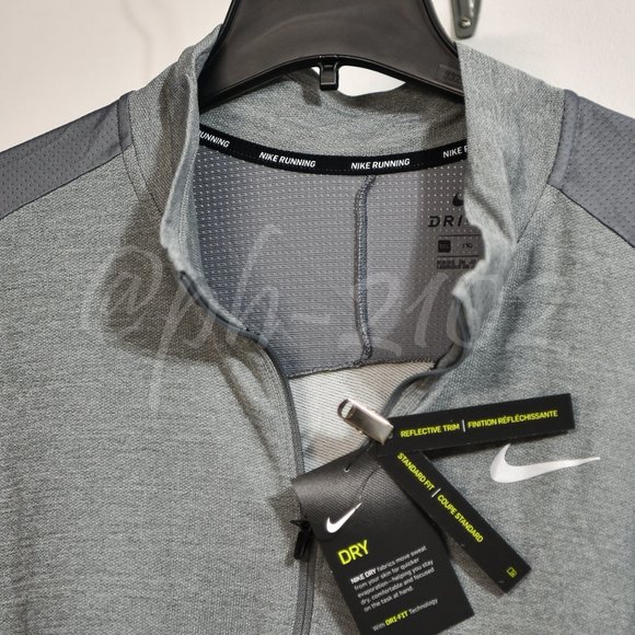 Nike‎ Dri-FIT Men's 1/2-Zip Running Top GREY - Picture 8 of 9